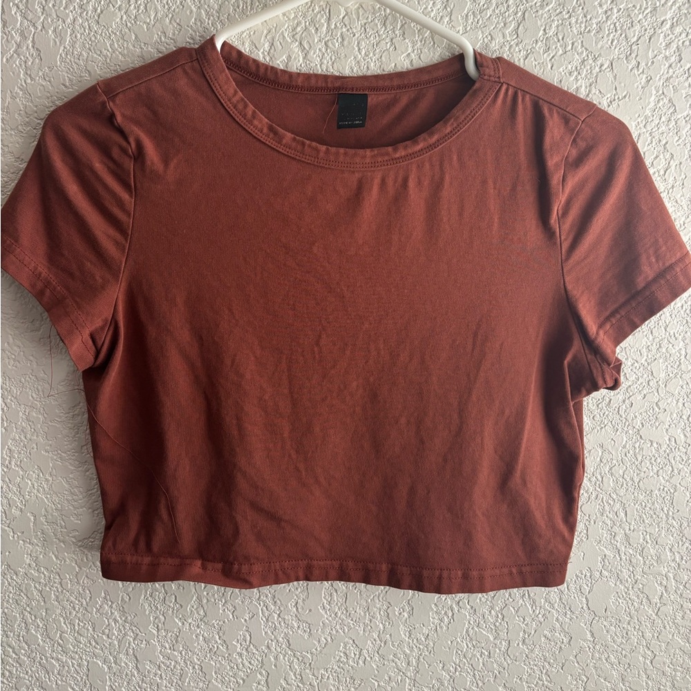 shein brown crop top